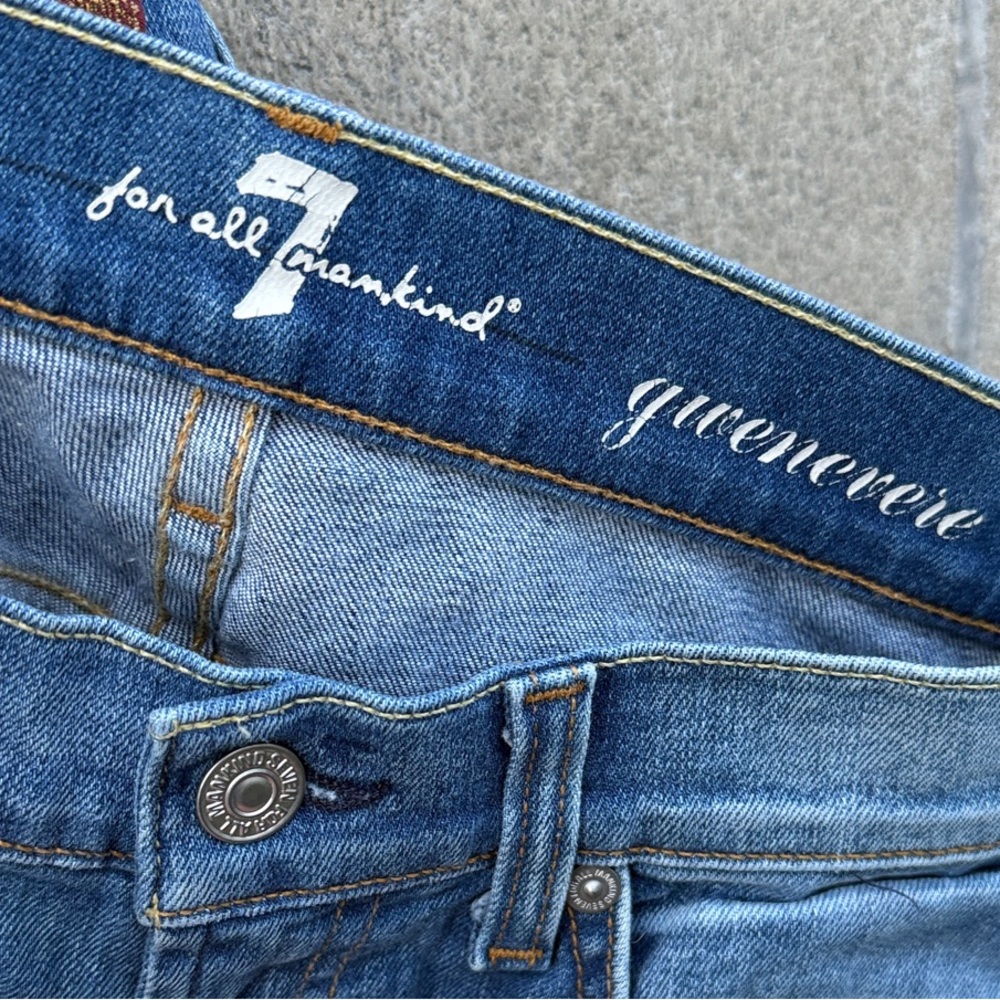 7 For All Mankind Skinny Jeans in Classic Blue - Picture 5 of 7
